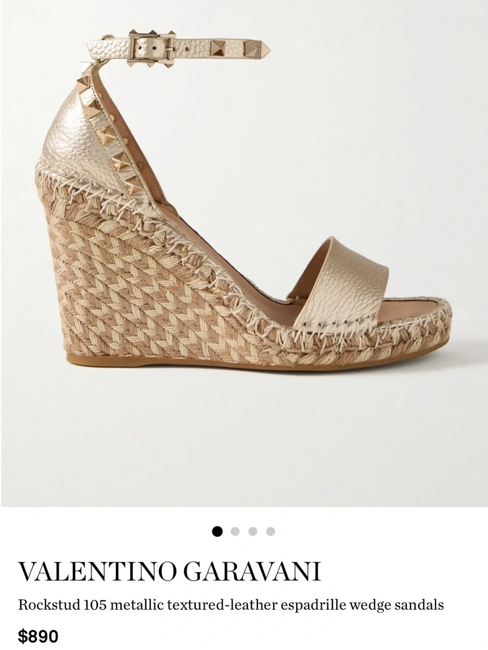 Valentino Garavani Rockstud 105 wedge sandal